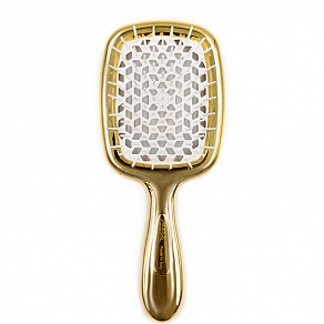 Janeke Hair Brush Rectangular Gold with White Щётка для волос