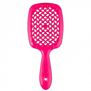 Janeke Hair Brush Rectangular Small Acid Pink Щётка для волос маленькая